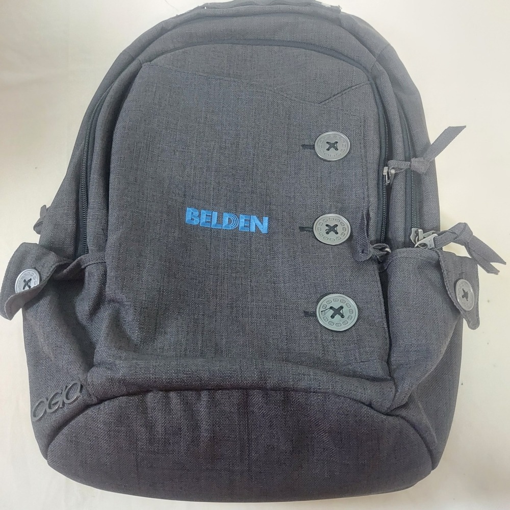 OGIO Backpack Charcoal Gray Heathered Belden Logo Button Detail‎ Laptop Bag